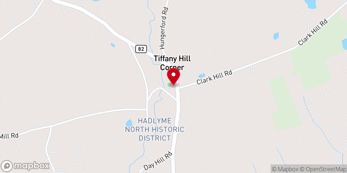 Map showing location of Hadlyme Congregational Church