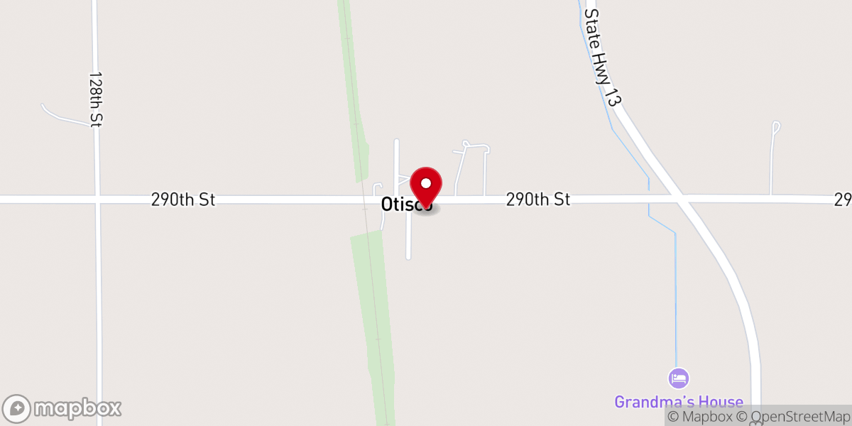 Map showing location of St. Peter Lutheran Church