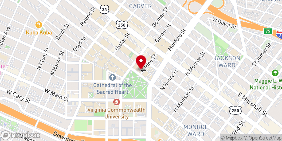 Map showing location of Pace Memorial United Methodist Church