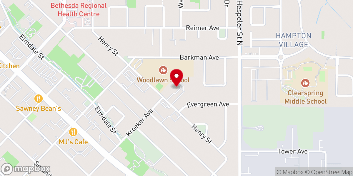 Map showing location of St. Paul's Lutheran Church