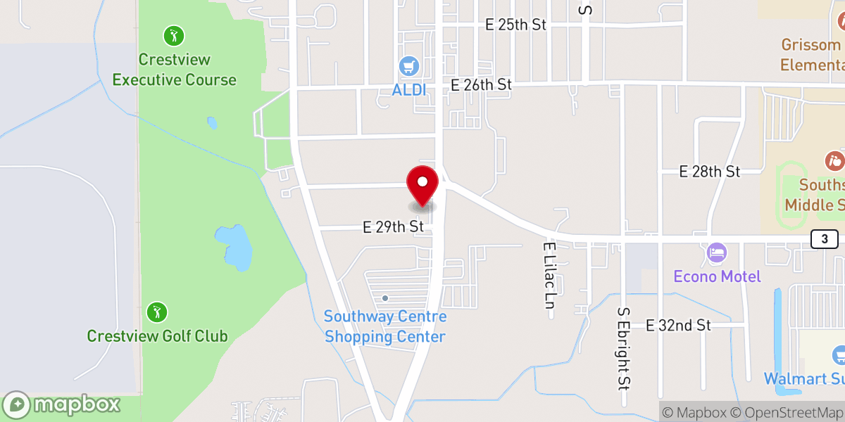 Map showing location of Temple Baptist Church