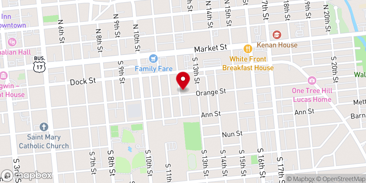 Map showing location of Price Cathedral AME Zion Church