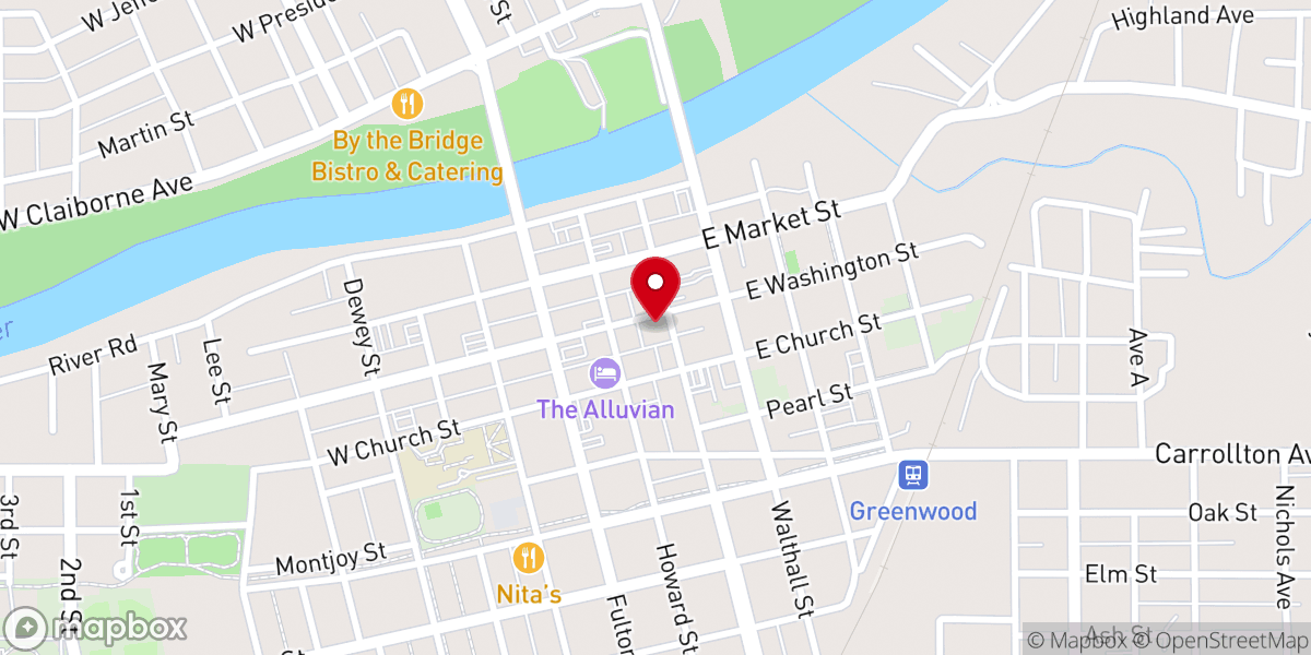 Map showing location of First Presbyterian Church
