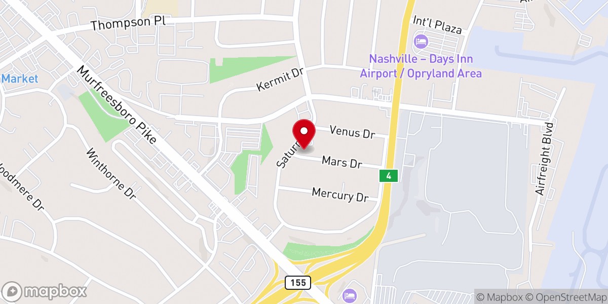 Map showing location of Saturn Drive Baptist Church
