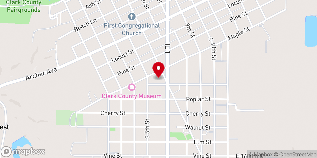 Map showing location of Saint Mary's Catholic Church, Marshall