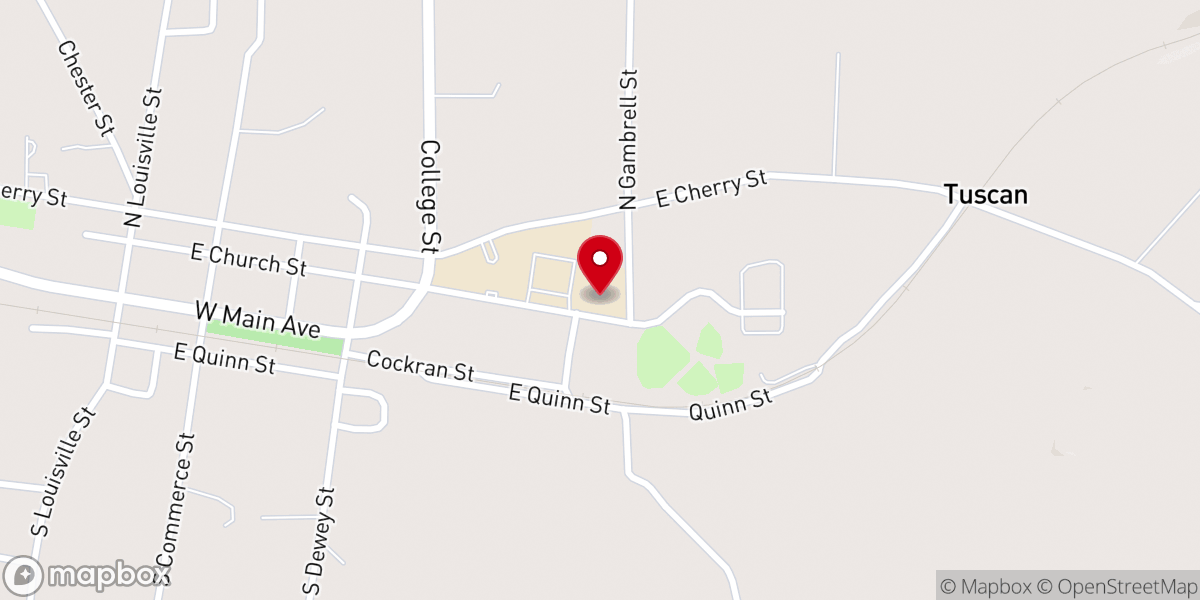 Map showing location of Ackerman Junior High School