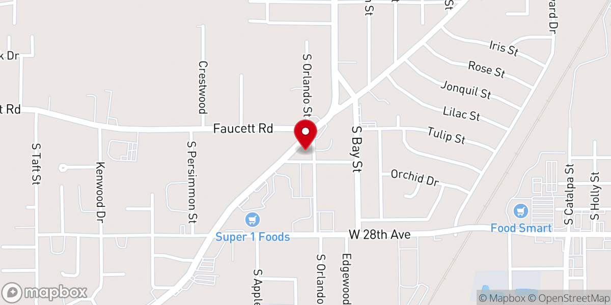 Map showing location of Open Door Christian Church