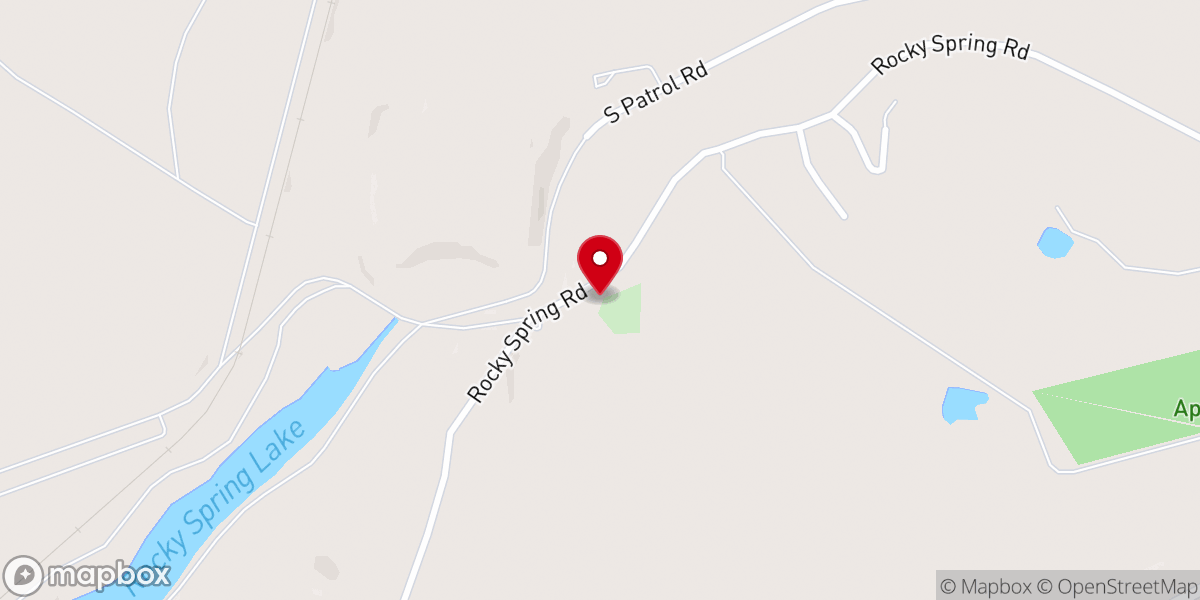 Map showing location of Rocky Spring Church