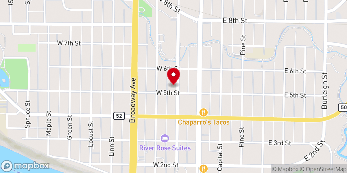 Map showing location of United Church of Christ