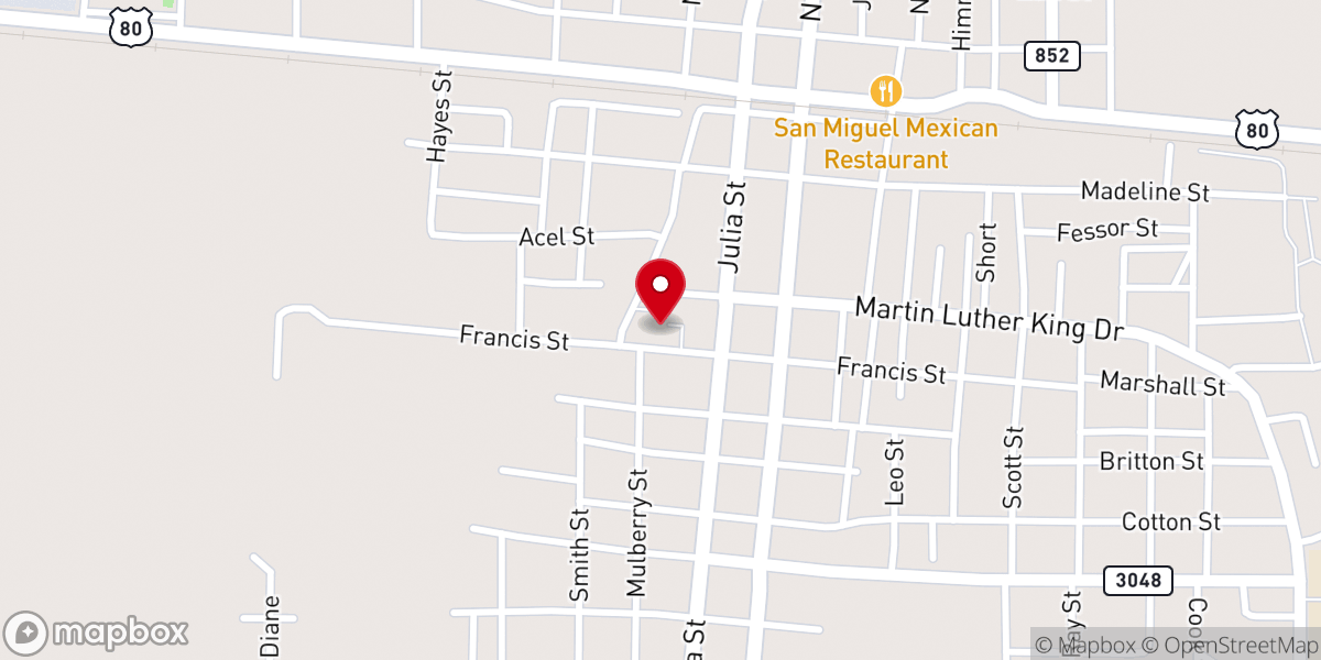 Map showing location of Sacred Heart Catholic Church