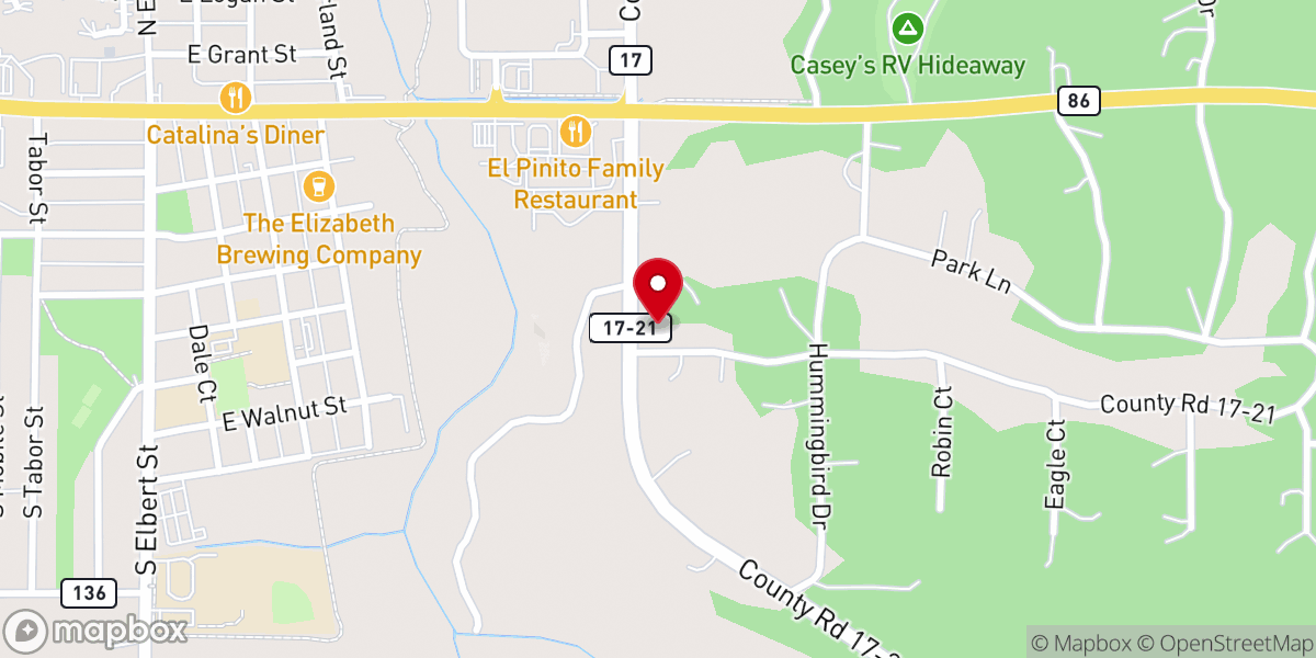 Map showing location of Calvary Chapel Elizabeth
