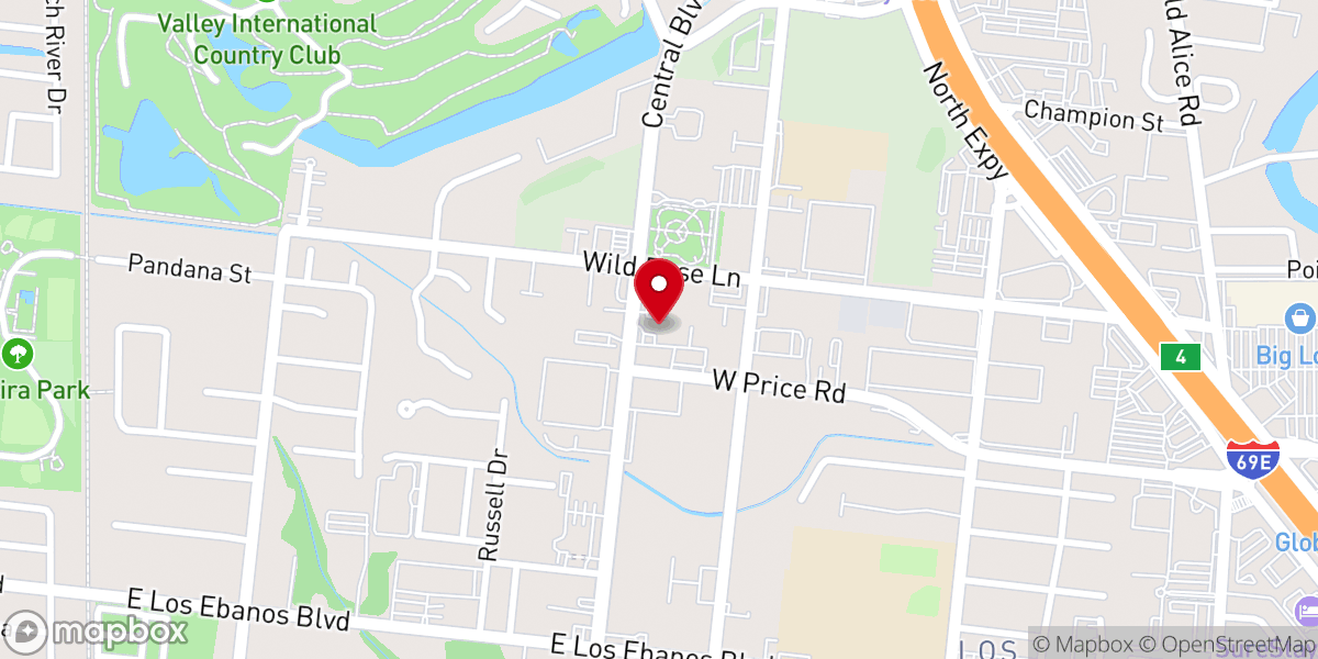 Map showing location of Brownsville Community Fellowship Church