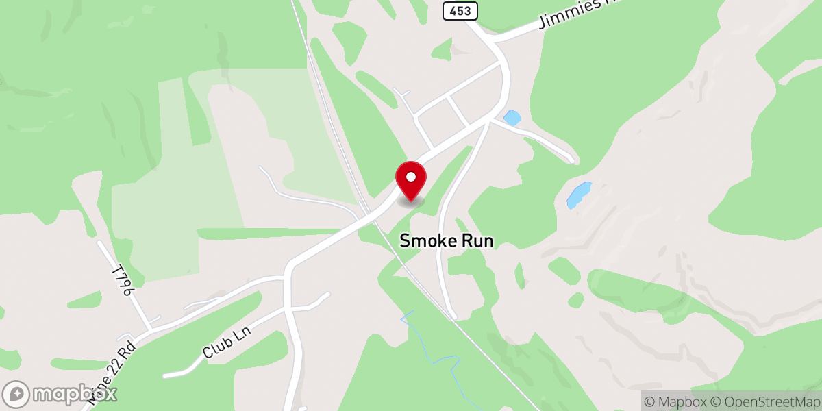Map showing location of Smoke Run United Methodist Church