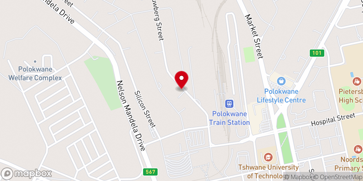 Map showing location of Prophetic Healing and Deliverance, Polokwane Satelitte 251