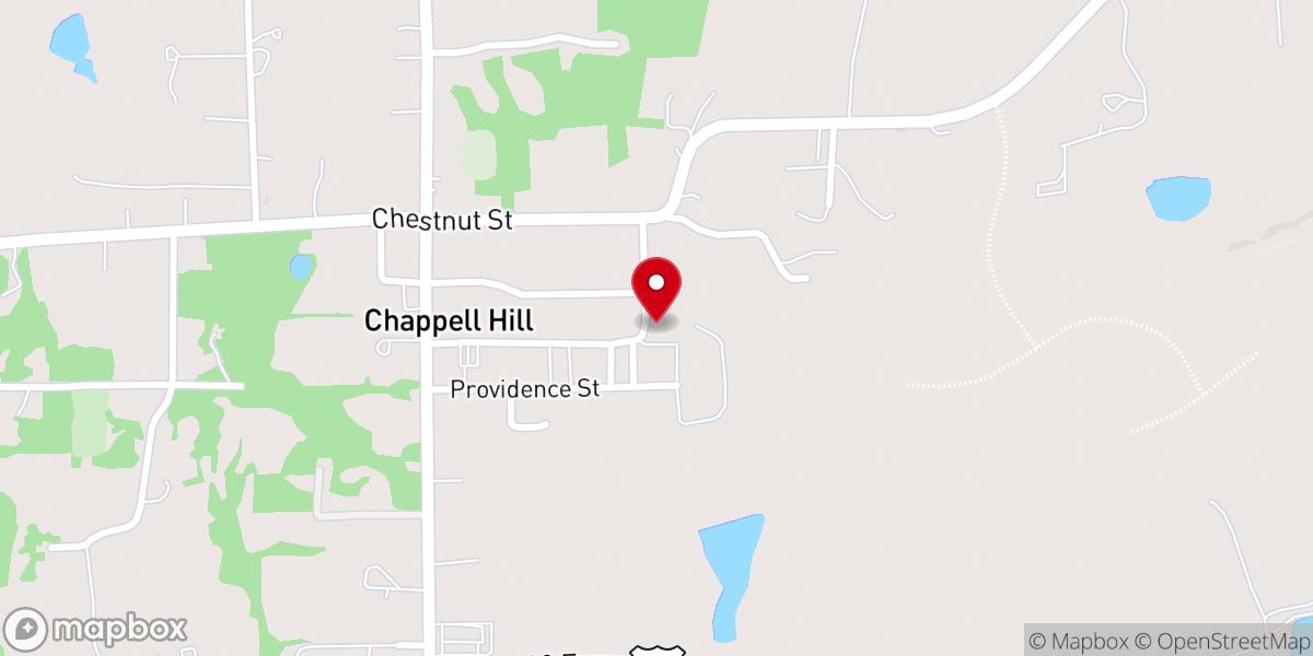 Map showing location of Chappell Hill Methodist Church