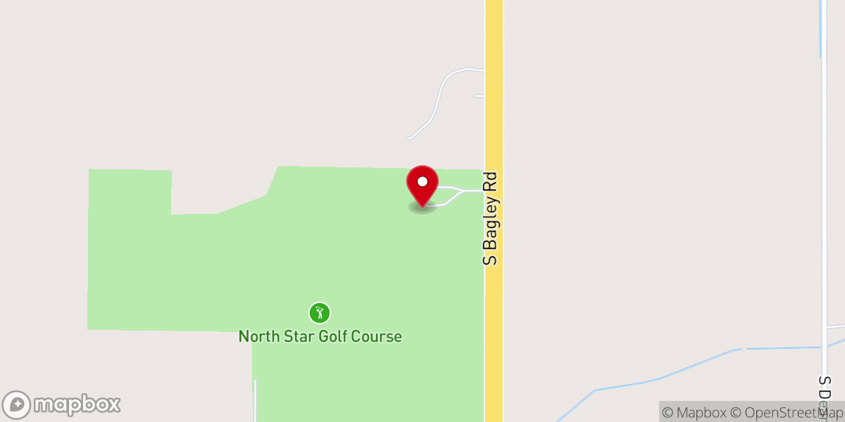 Map showing location of North Star Golf Course