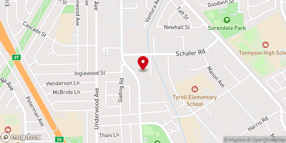 Map showing location of Community Bible Chapel