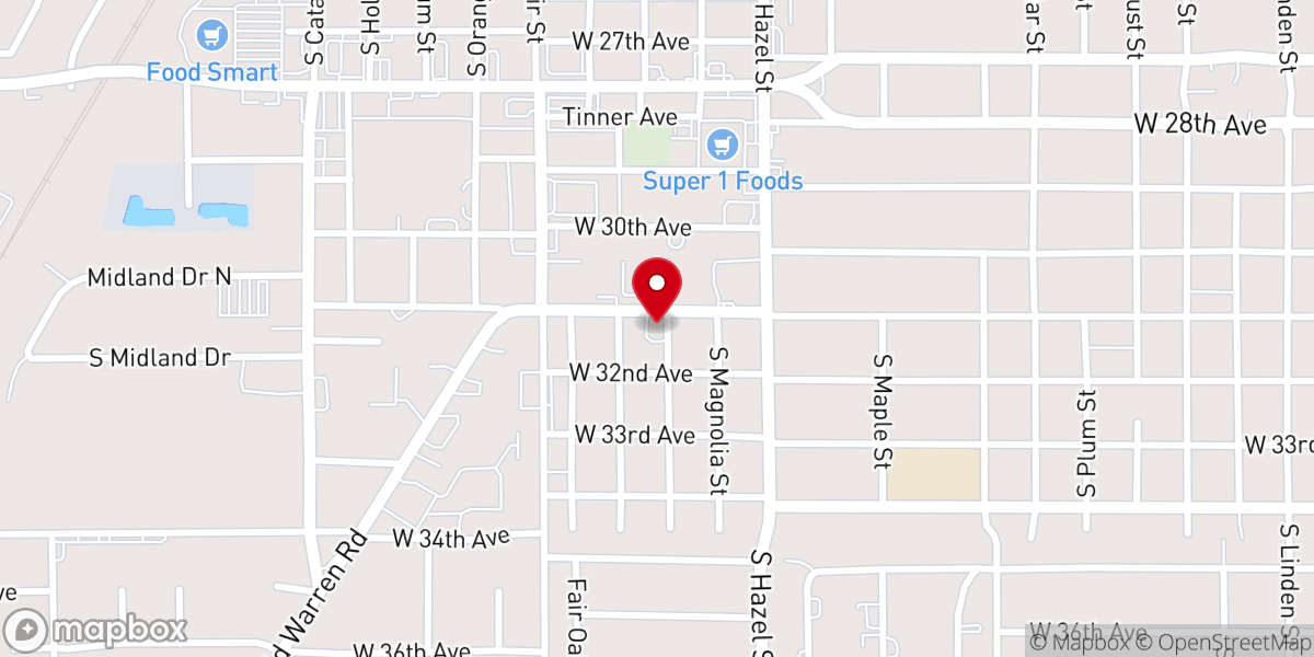 Map showing location of Oak Park Church of the Nazarene