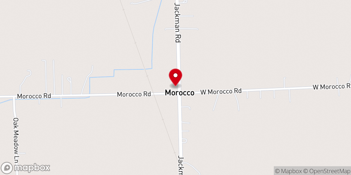 Map showing location of Morocco United Church