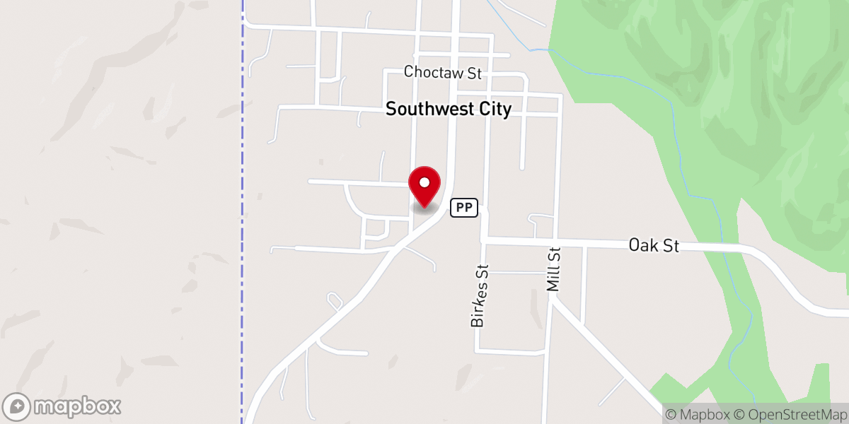 Map showing location of Oak Chapel