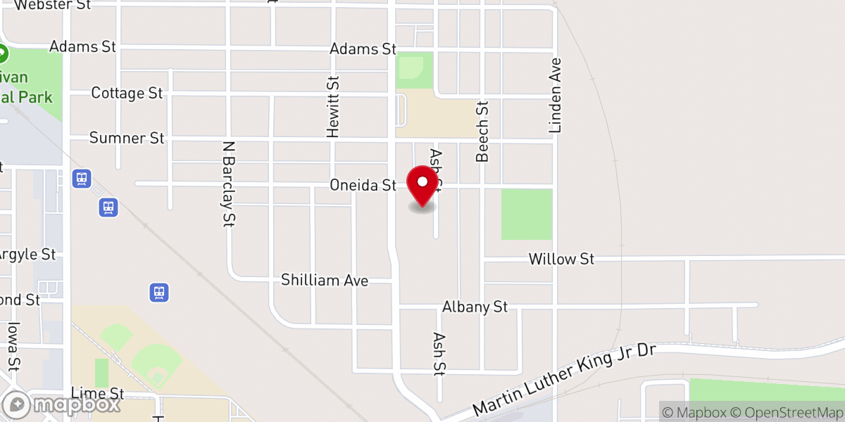 Map showing location of Payne Memorial Ame Church