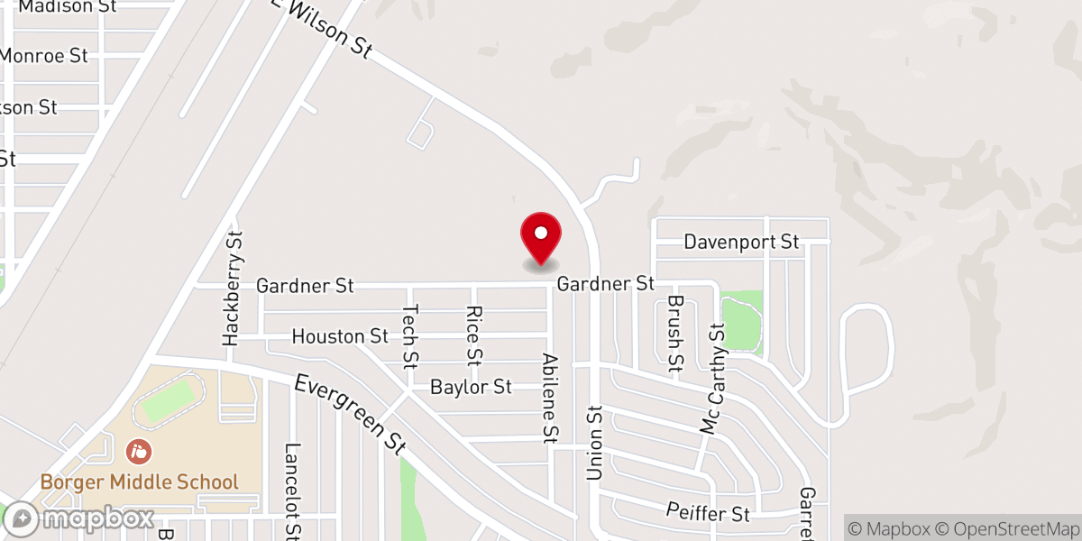 Map showing location of Borger Word of Life Church