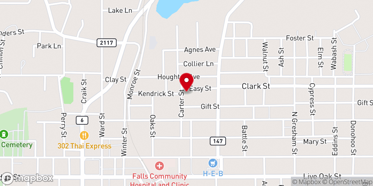 Map showing location of St. John's Episcopal Church