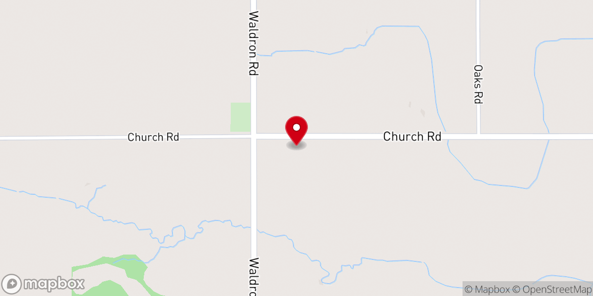Map showing location of Wheatland Church