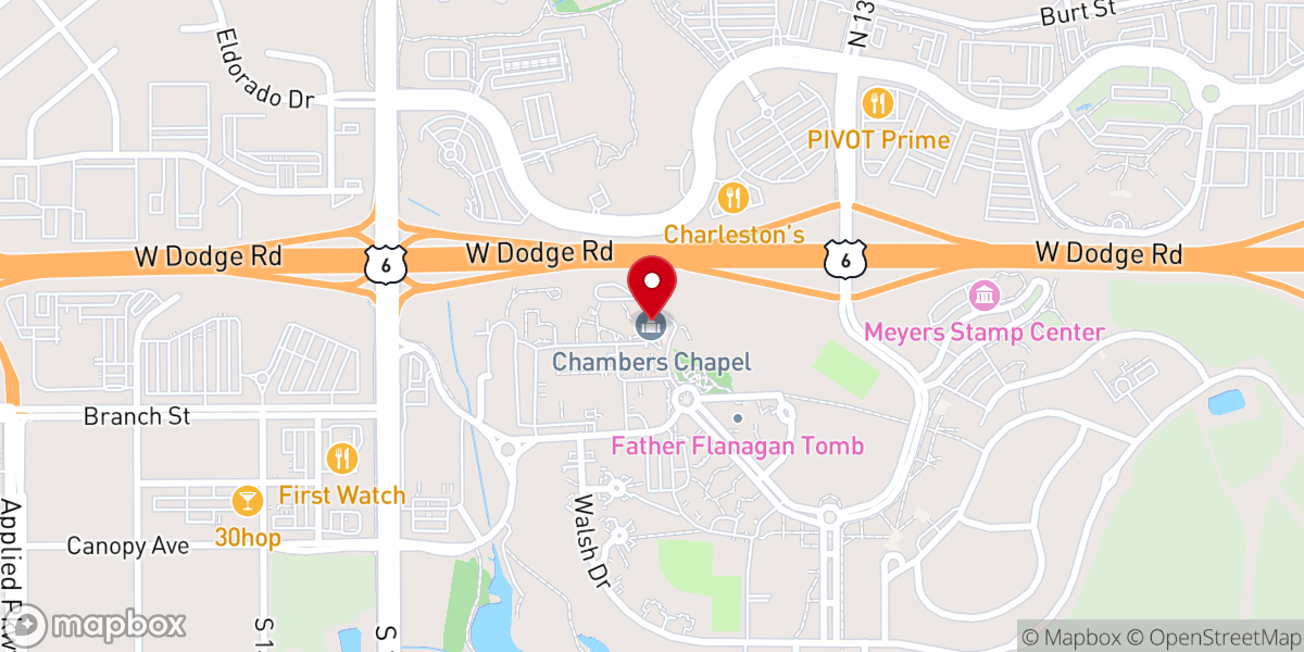 Map showing location of Chambers Chapel