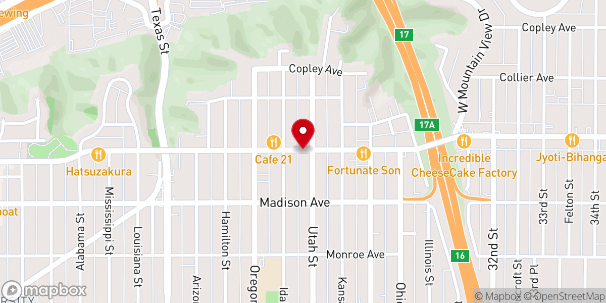 Map showing location of Metro United Pentecostal Church