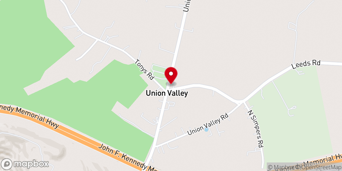 Map showing location of Union Community Church