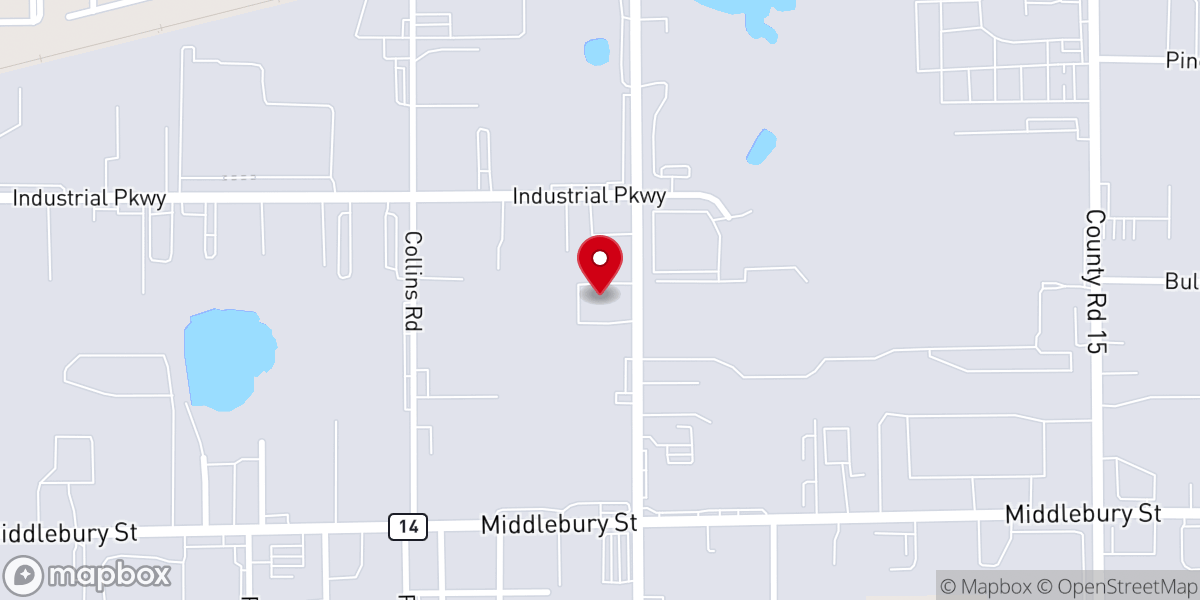 Map showing location of Real Church of Elkhart