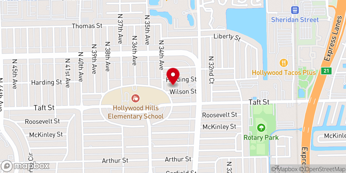 Map showing location of St. James in-the-Hills Episcopal Church