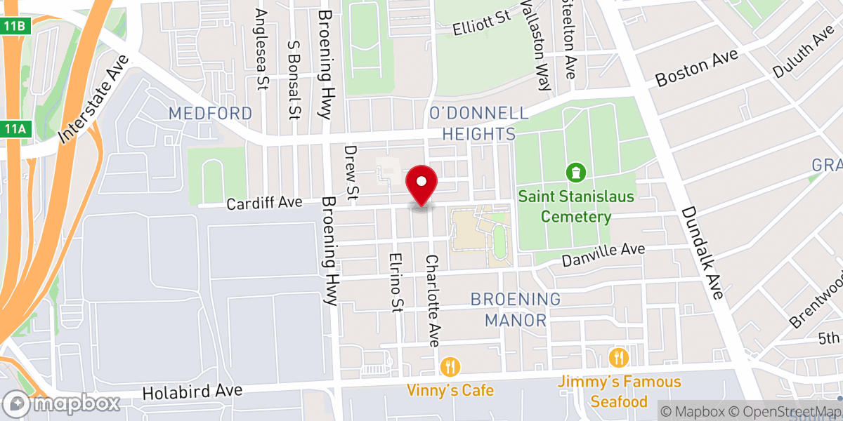 Map showing location of Saint Gerards Chapel