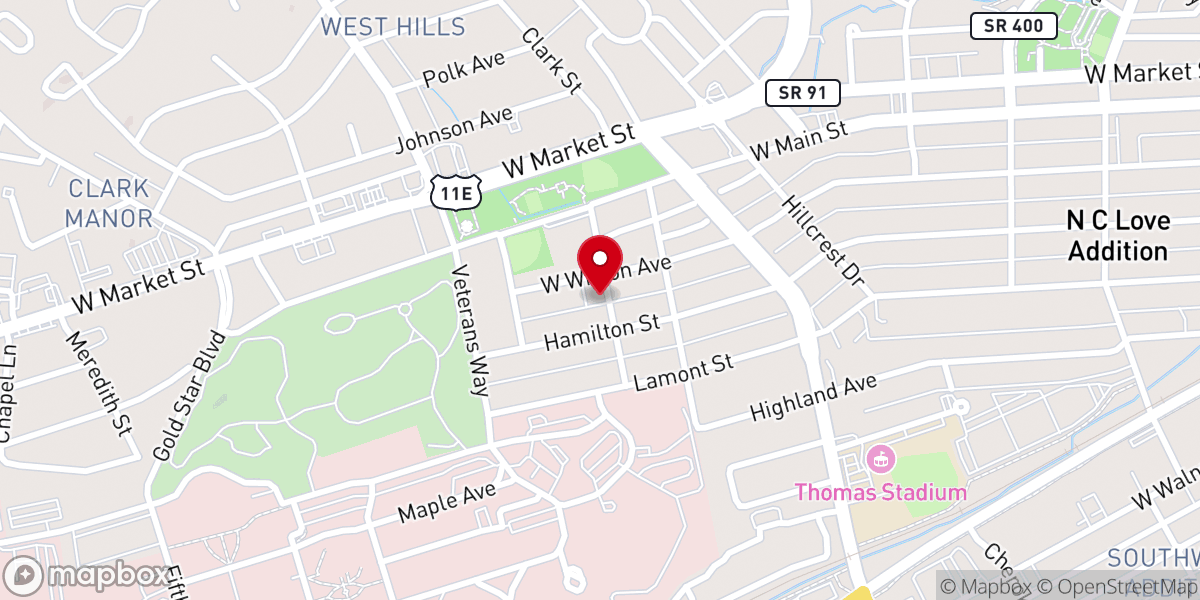 Map showing location of Calvary Presbyterian Church