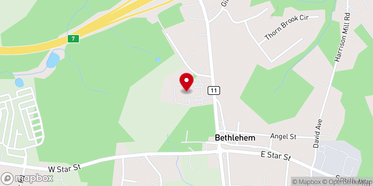Map showing location of Bethlehem First United Methodist Church