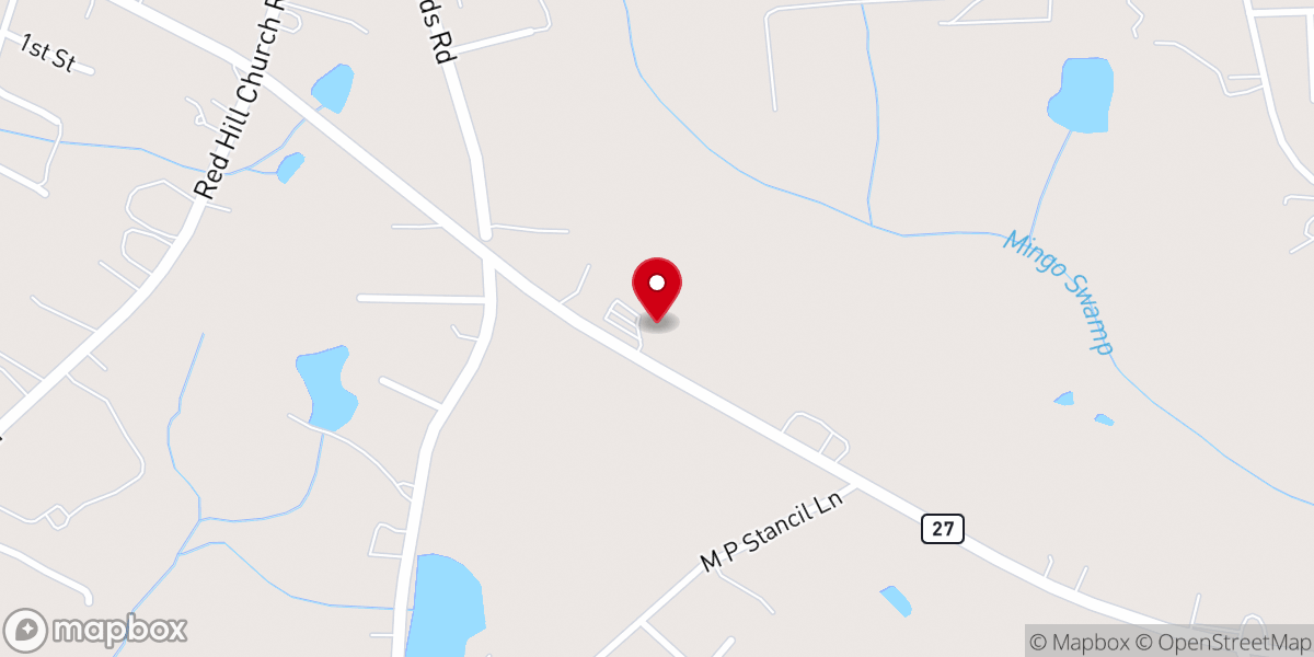 Map showing location of Benson Pentecostal Holiness Church