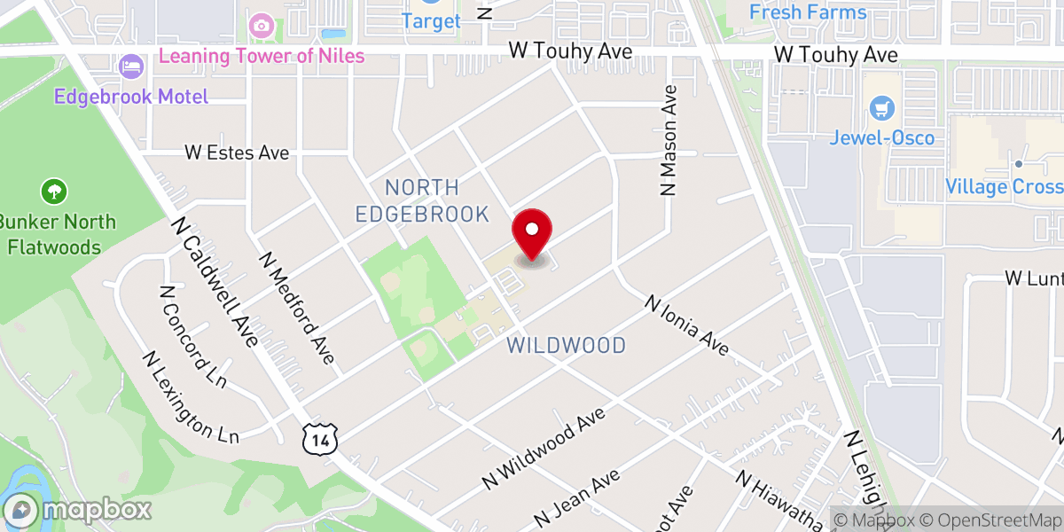 Map showing location of St Mary of the Woods Catholic Church