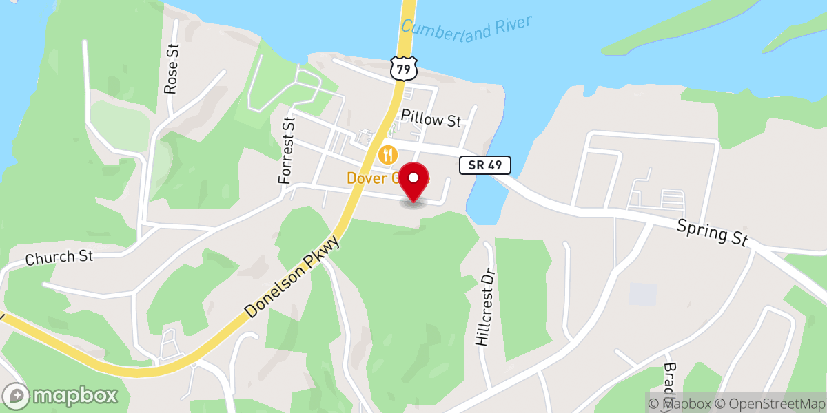 Map showing location of Fort Donelson Memorial United