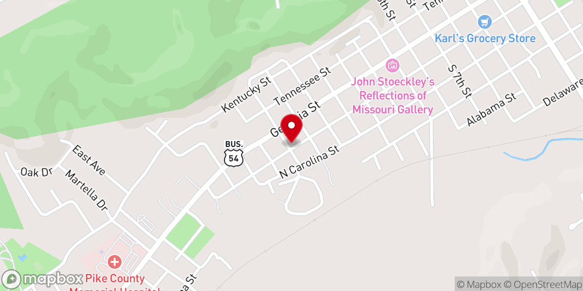 Map showing location of Church of Christ, Louisiana MO