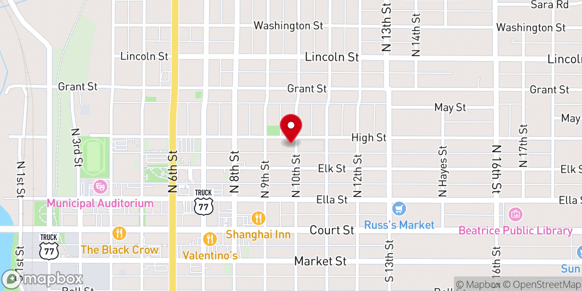 Map showing location of St. Paul's Lutheran Church