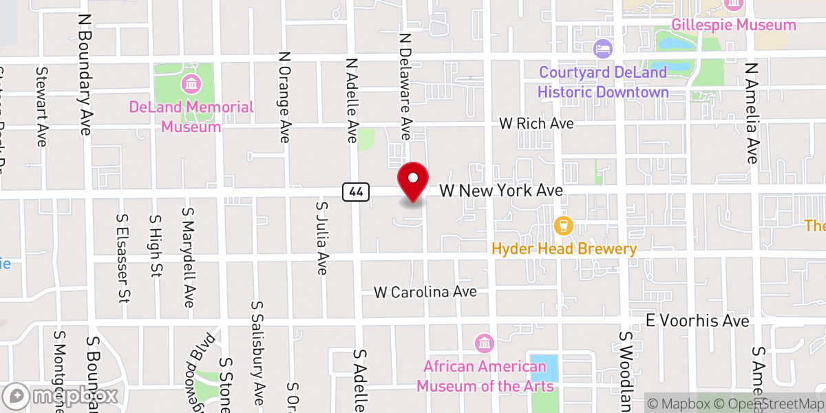 Map showing location of Alliance Church, DeLand, FL