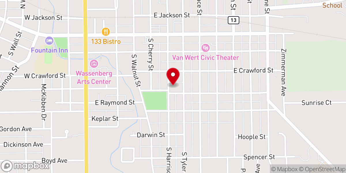 Map showing location of First Church of God