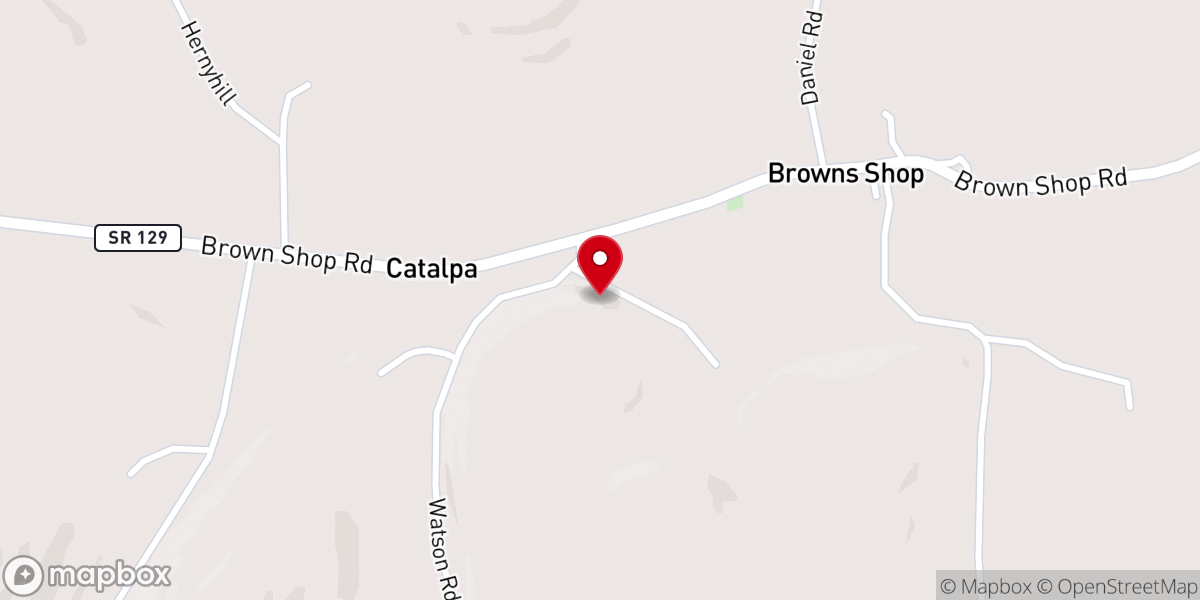 Map showing location of Catalpa Grove Church