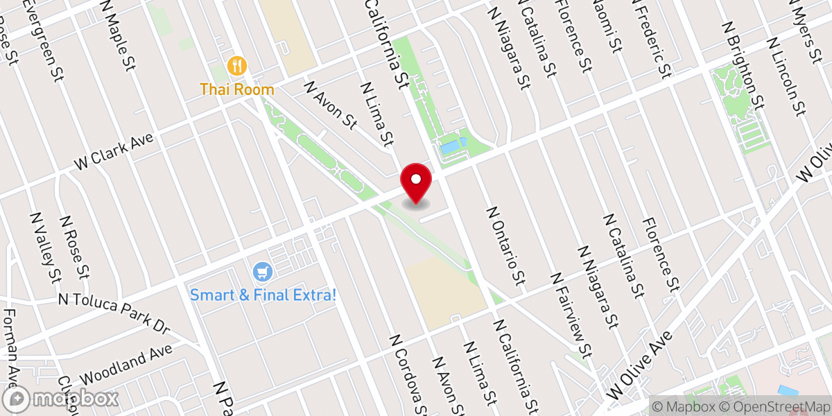 Map showing location of Burbank, CA 91505