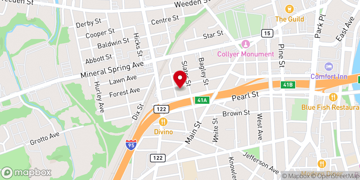 Map showing location of St John the Baptist Catholic Church