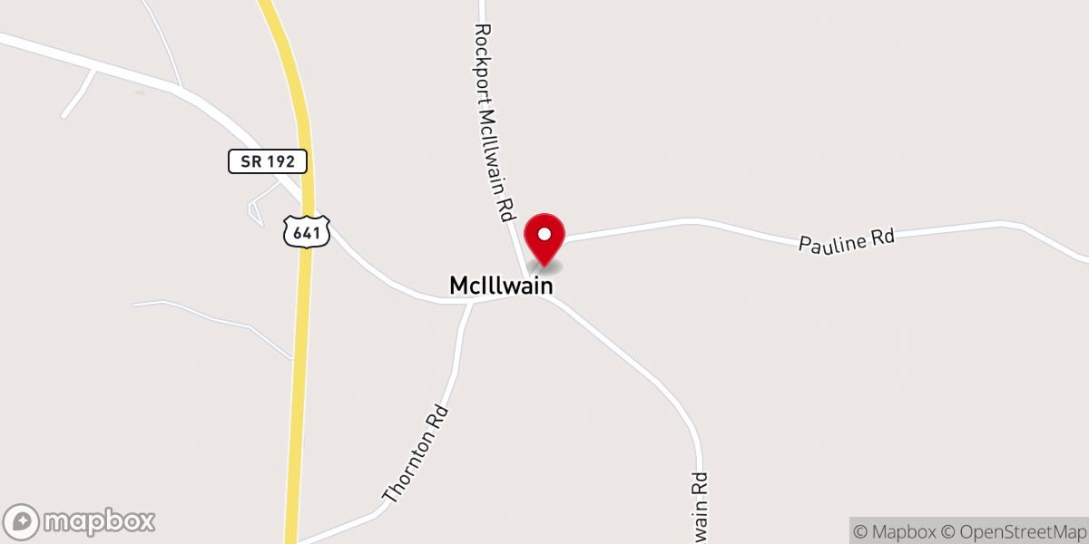 Map showing location of McIllwain Pentecostal Church
