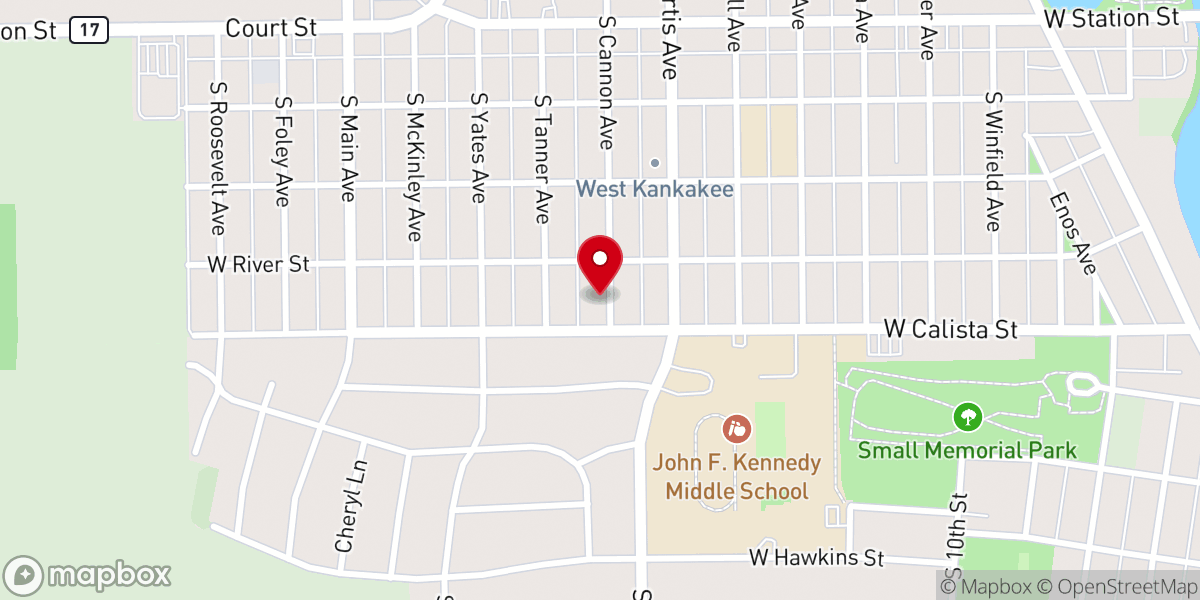 Map showing location of West Zion Church of the Nazarene