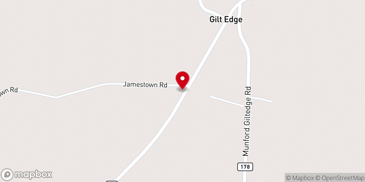 Map showing location of Gilt Edge Church of Christ