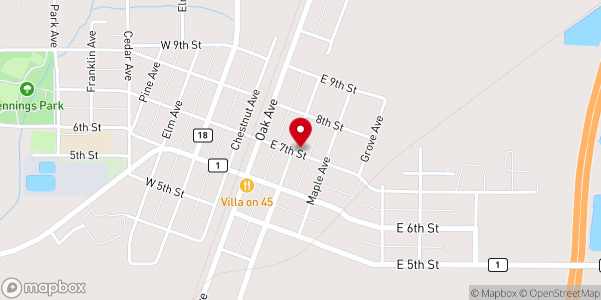 Map showing location of United Presbyterian Church